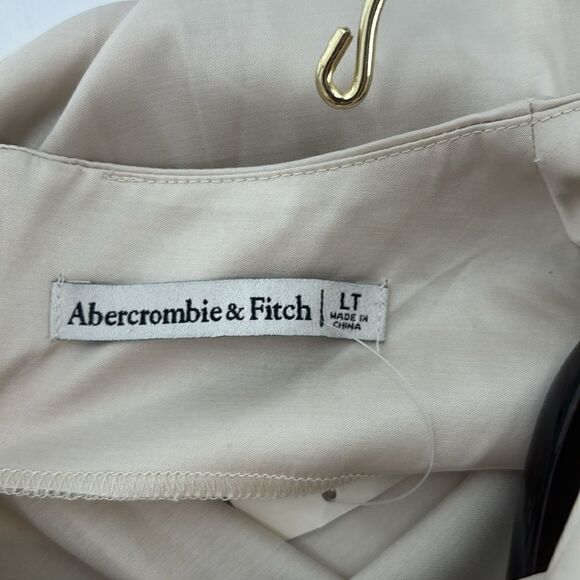 Abercrombie Dress Women’s Size Large Tall Satin Draped High-Neck Mini Dress - Picture 8 of 14